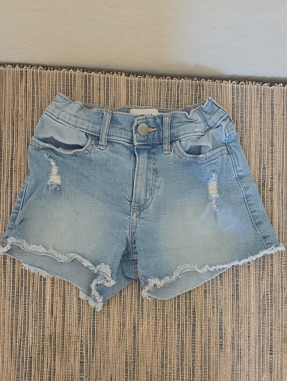 abercrombie kids Light Blue Distressed Denim Shorts